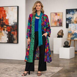 Maggie Shepherd Australia Vintage Artwear Boho Kimono Set Vibrant Large